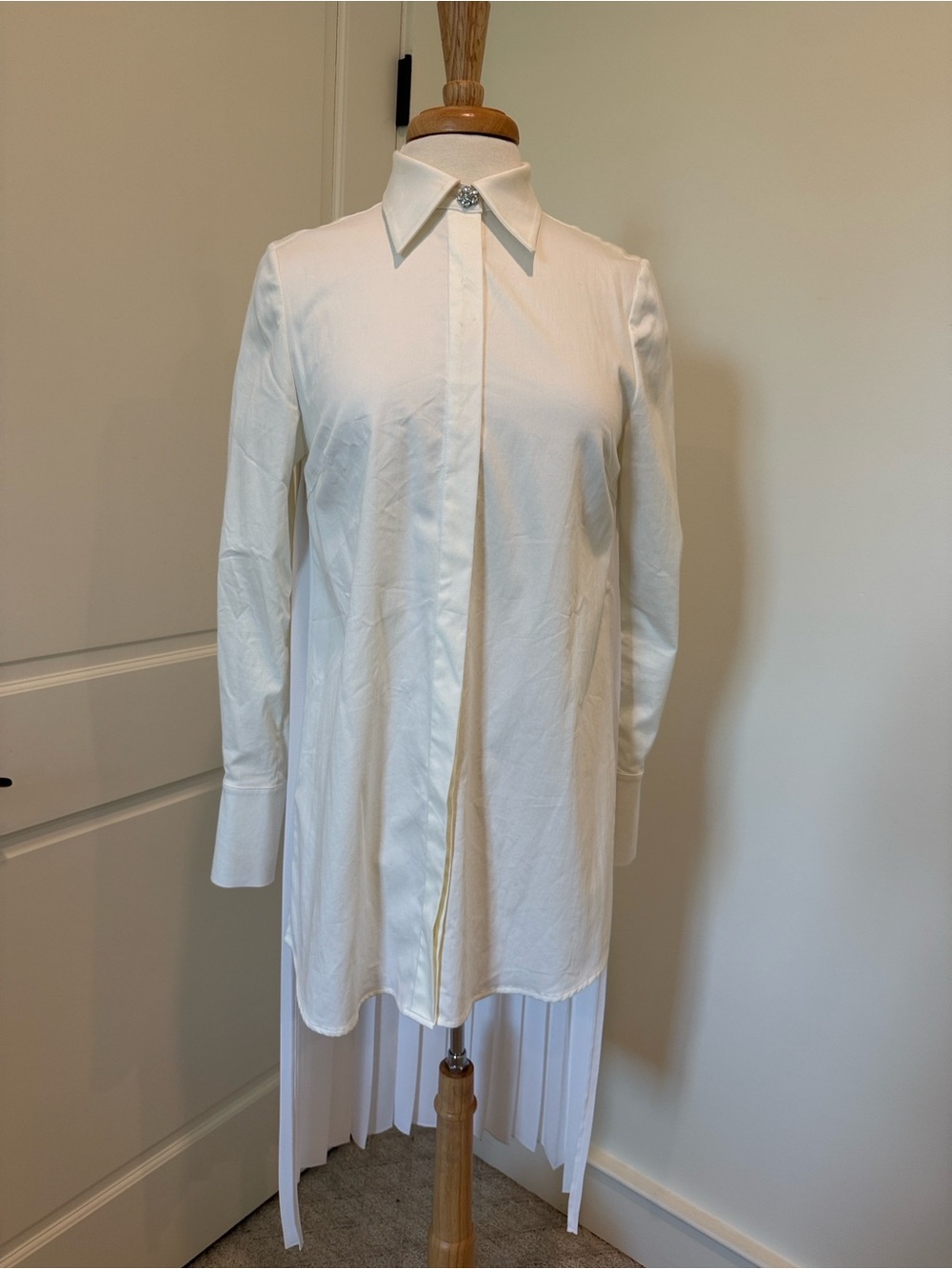 Classic White Longline Button-Up Shirt
